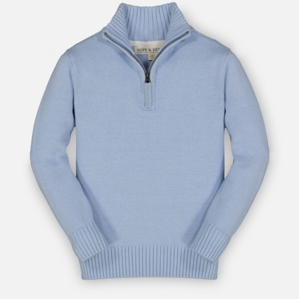 HOPE & HENRY Men’s Half Zip Pullover Sweater Size M in Light Blue